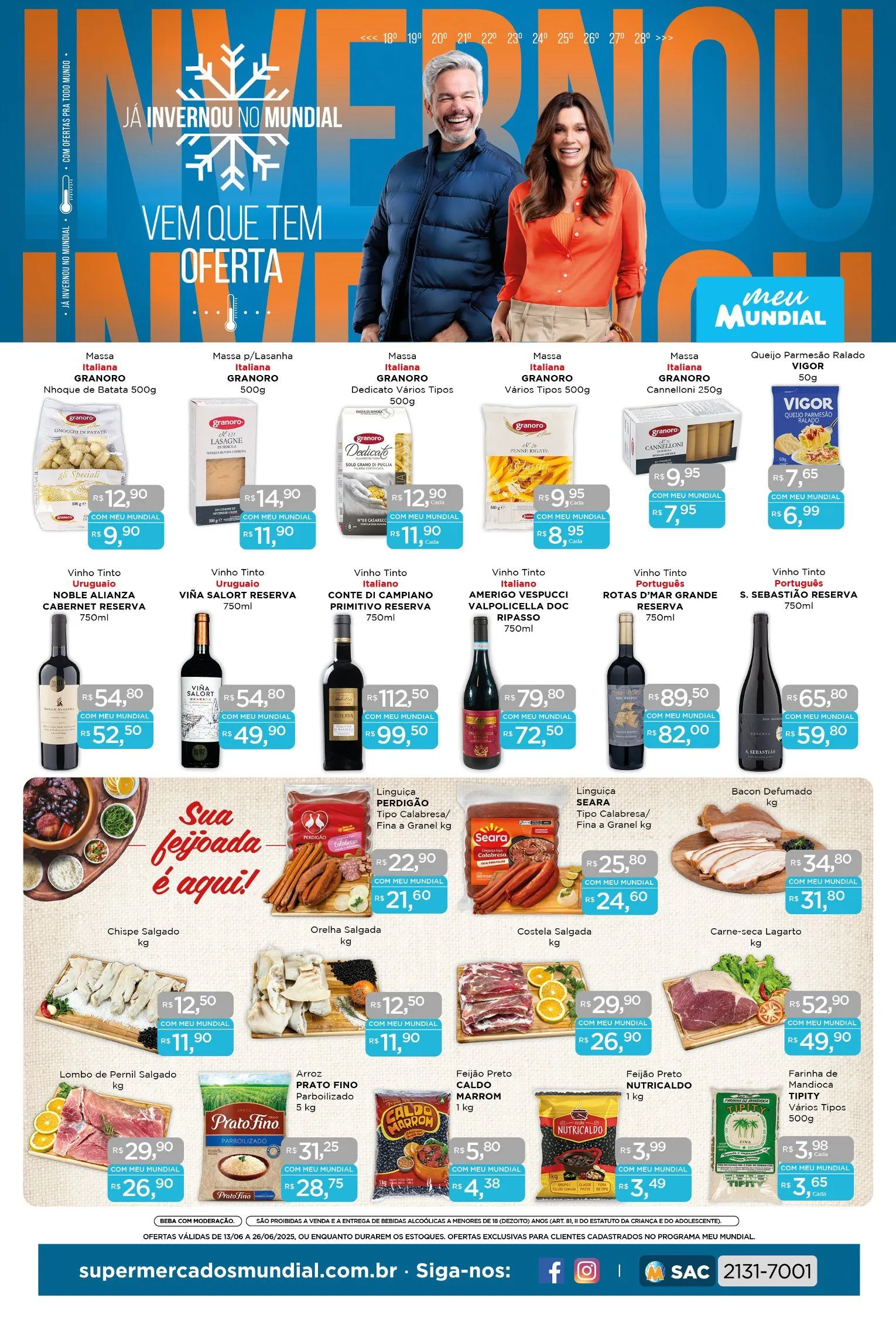 Encarte de Folhetos Supermercados Mundial 13 de junho até 26 de junho 2025 - Pagina 1