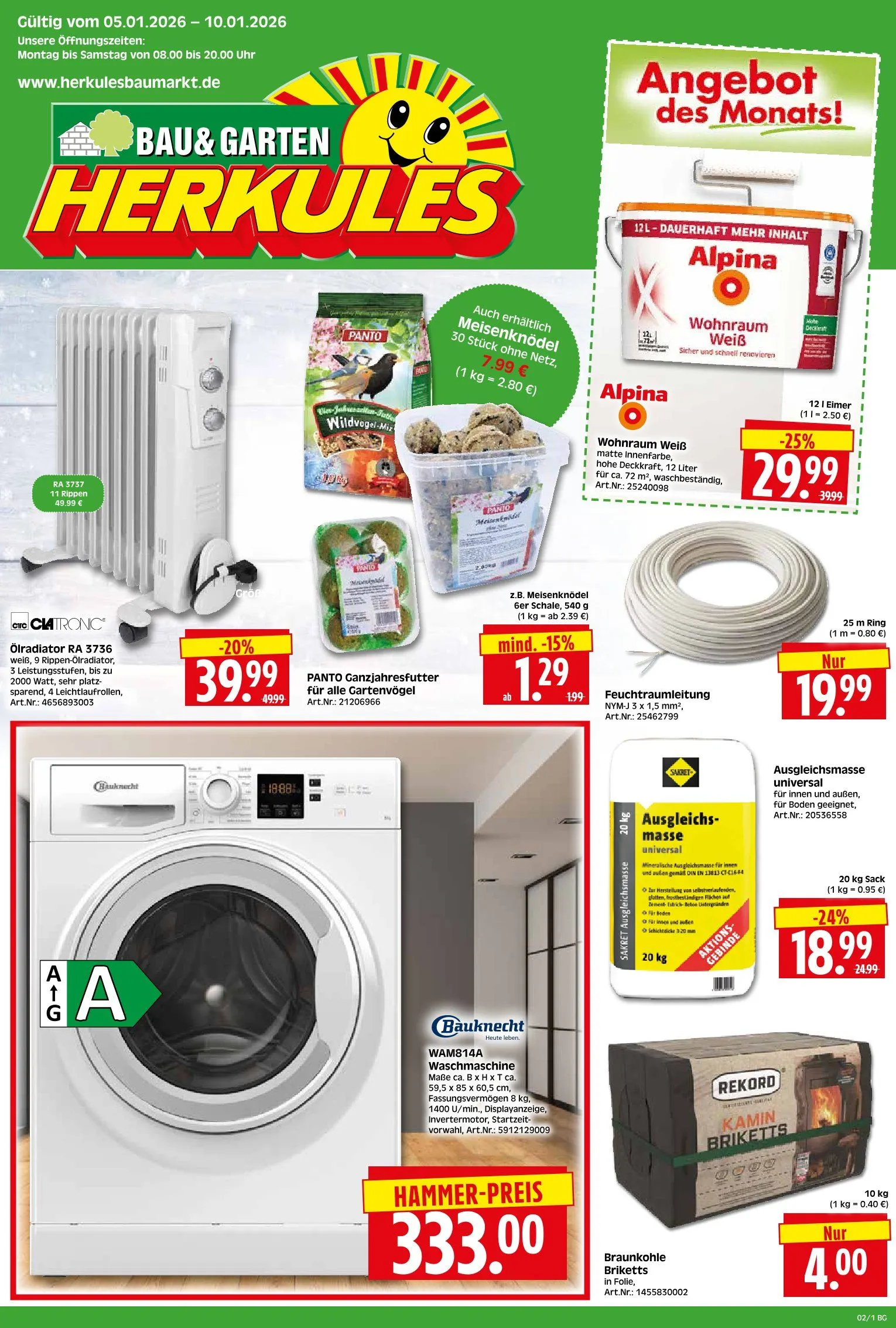 Herkules Baumarkt Angebote von 5. Januar bis 10. Januar 2026 - Prospekt seite 
