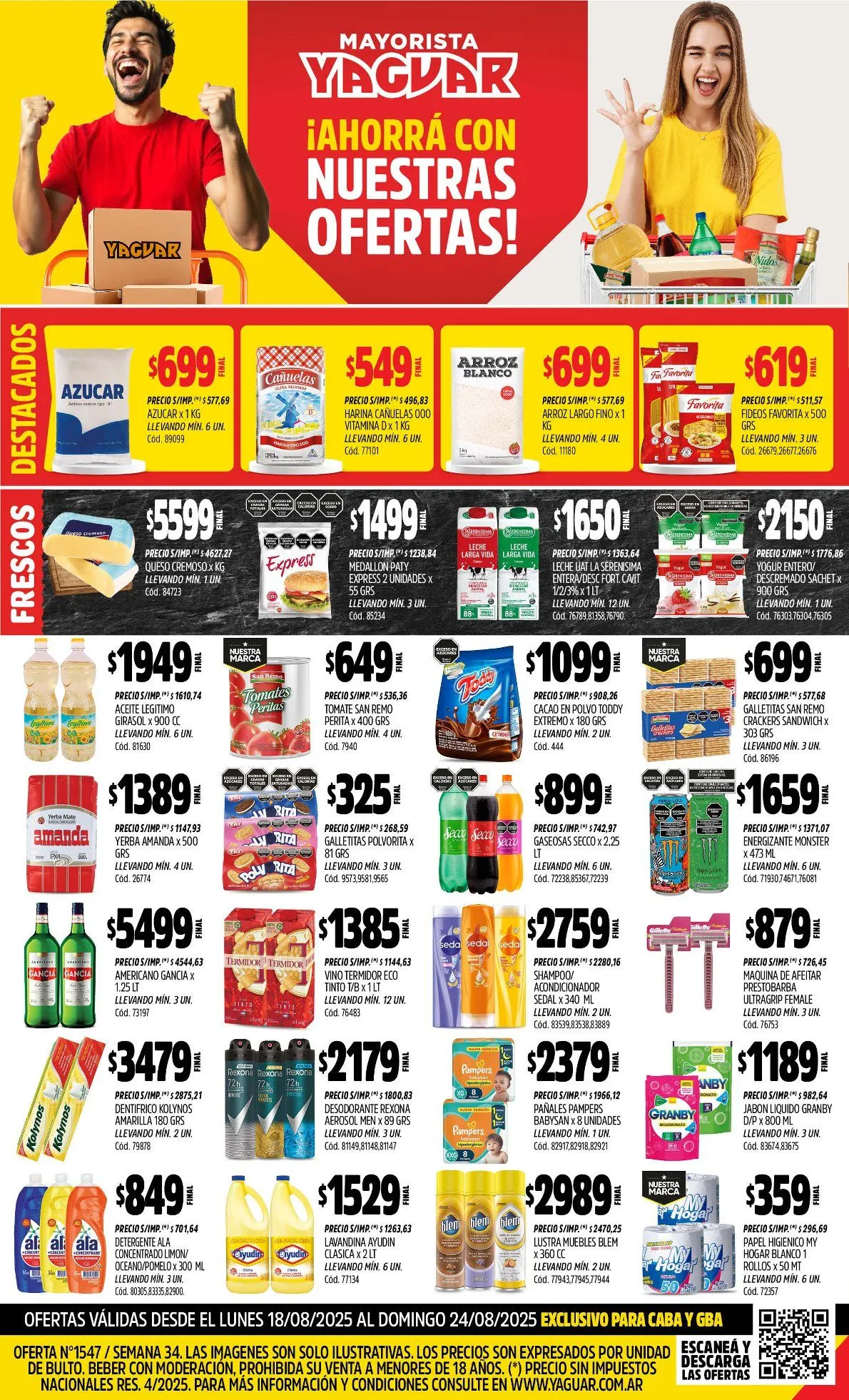 Ofertas de Ofertas Yaguar - Últimos catálogos 18 de agosto al 25 de agosto 2025 - Página 1 del catálogo