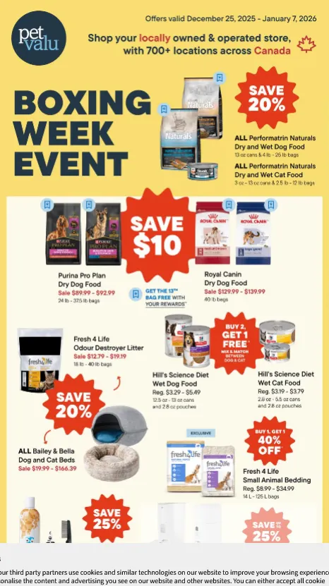 Pet Valu Sales from December 25 to January 7 2026 - flyer page 1