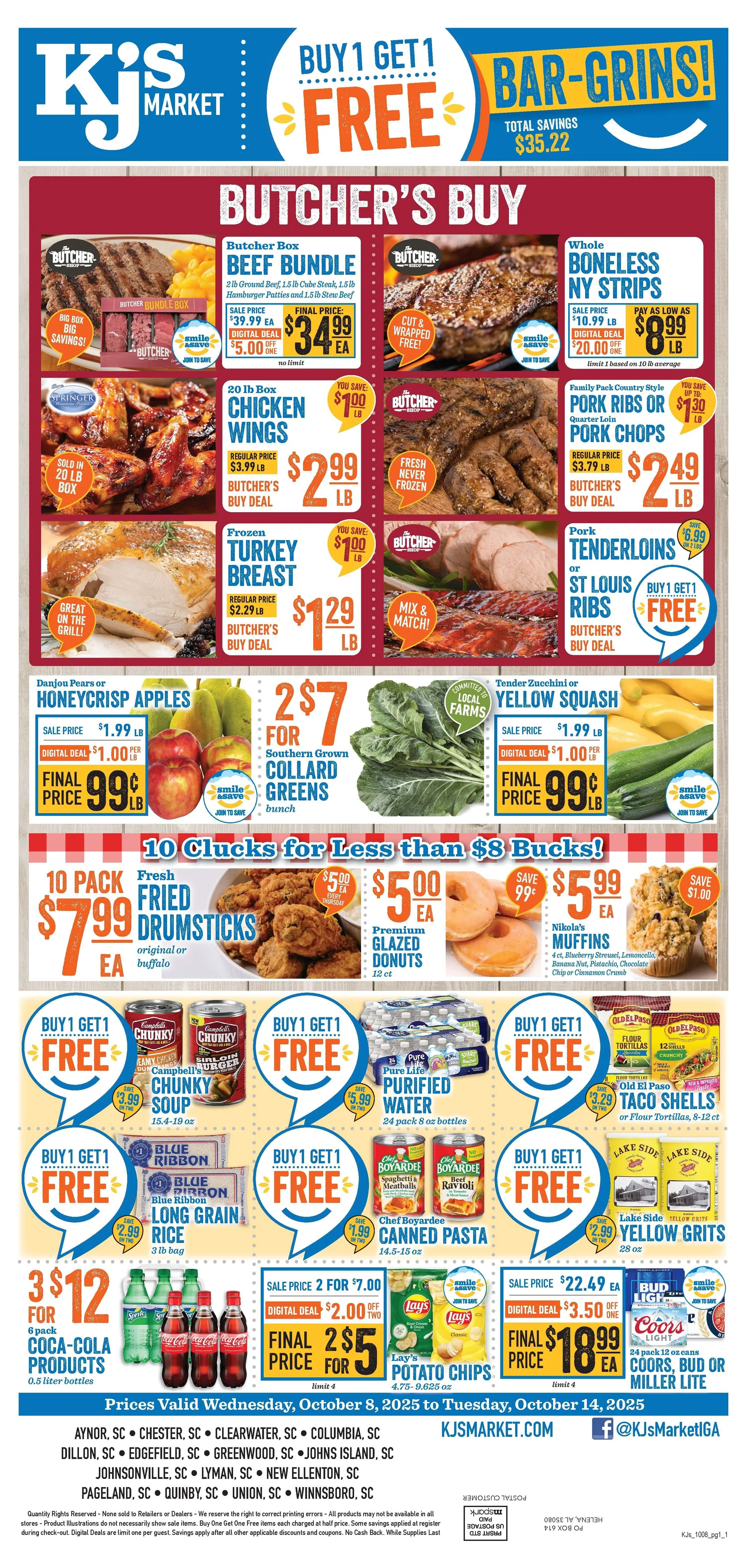 Weekly ad KJ´s Market Sales from October 8 to October 14 2025 - Page 1