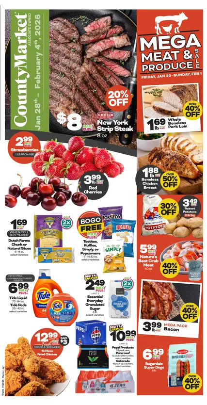 Weekly promotion County Market Sales spanning from January 26 to February 4 2026 - Page  for Catalogue 365