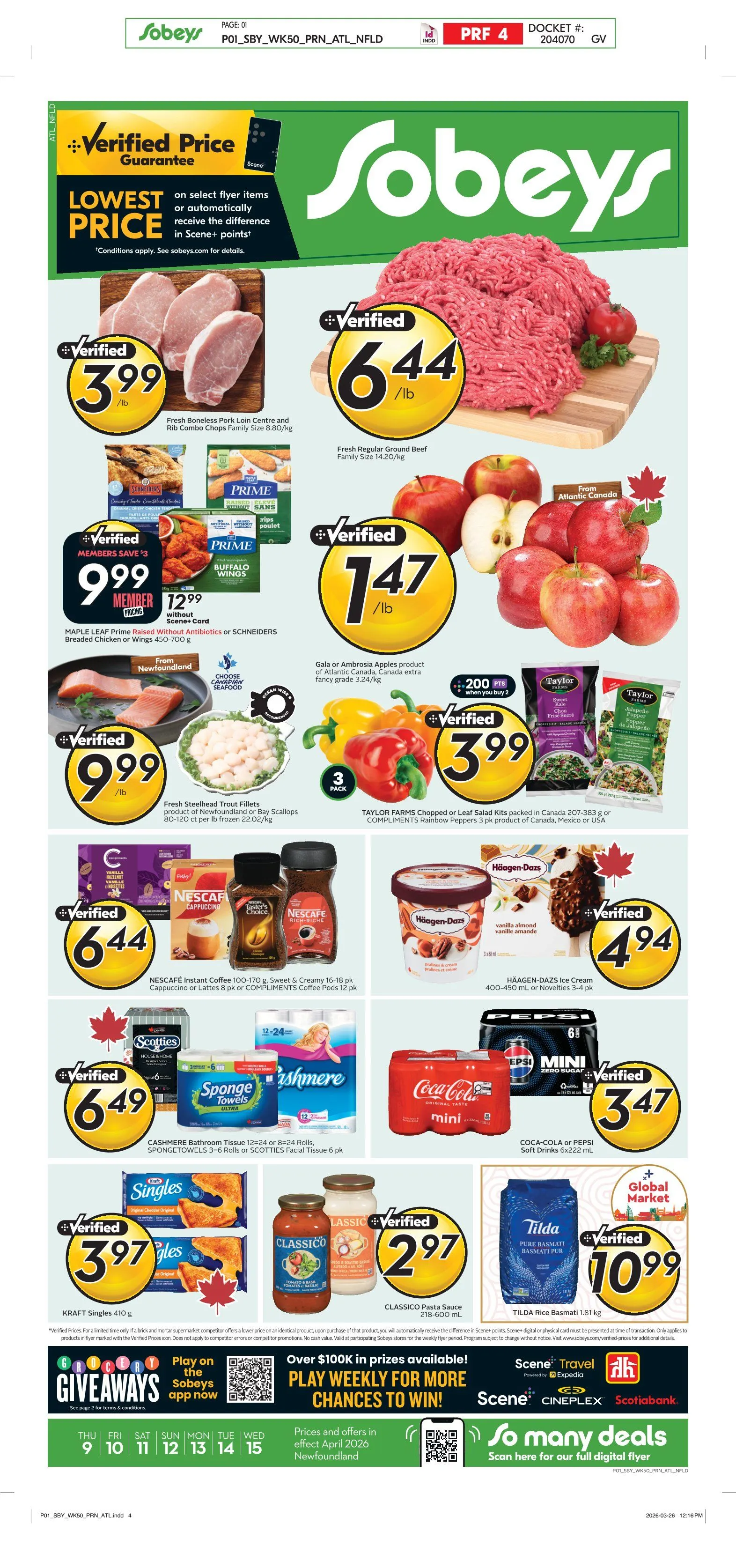Sobeys Sales from April 9 to April 15 2026 - flyer page 1