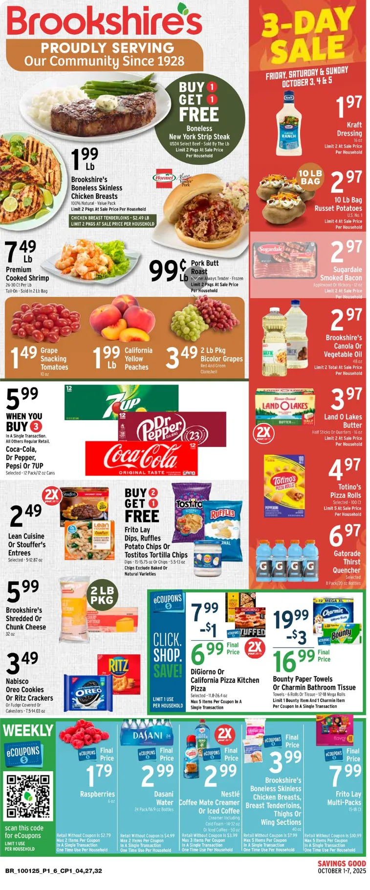 Weekly ad Brookshires  Sales from October 1 to October 7 2025 - Page 1