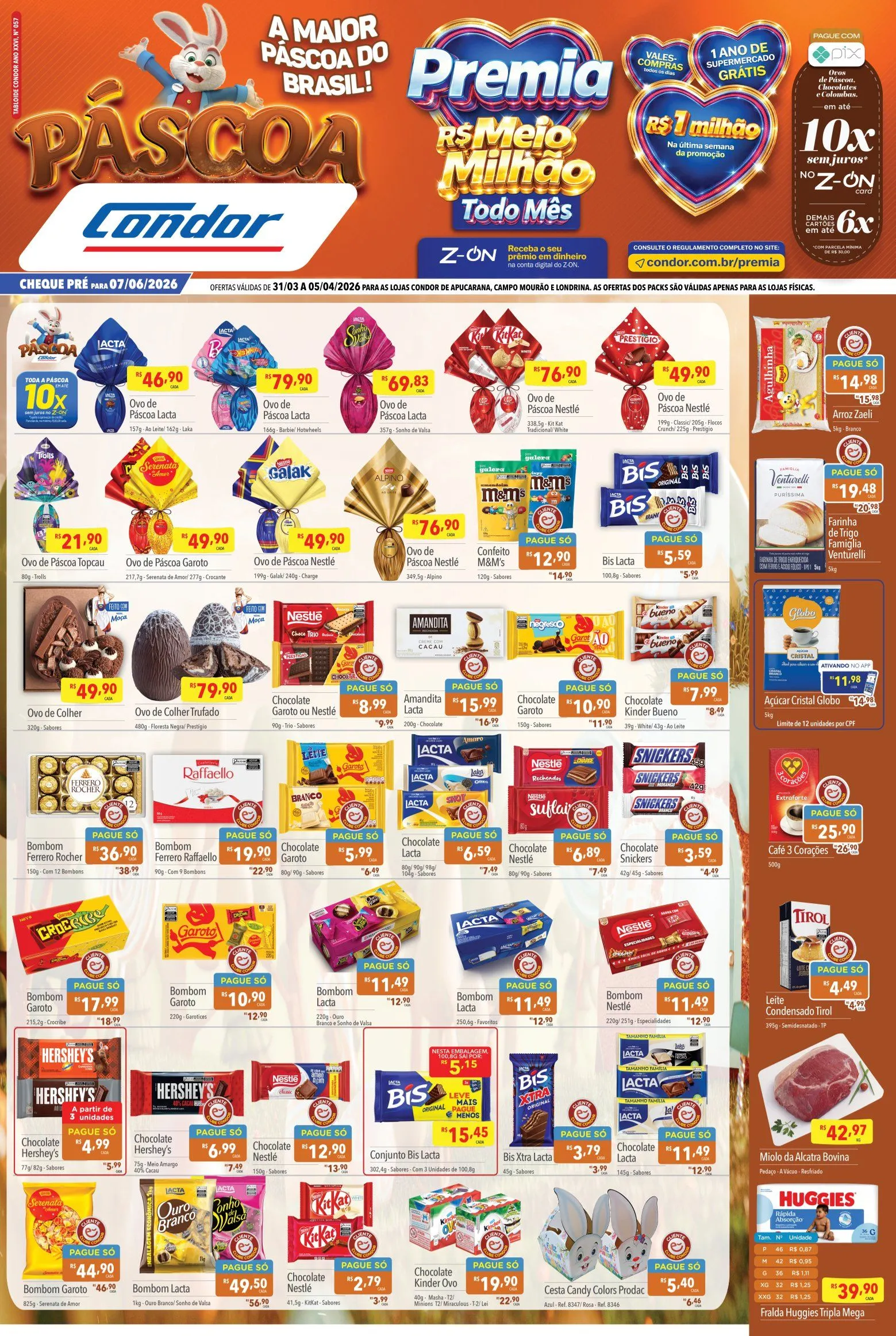 Encarte de Folhetos Supermercados Condor 1 de abril até 7 de abril 2026 - Pagina 1