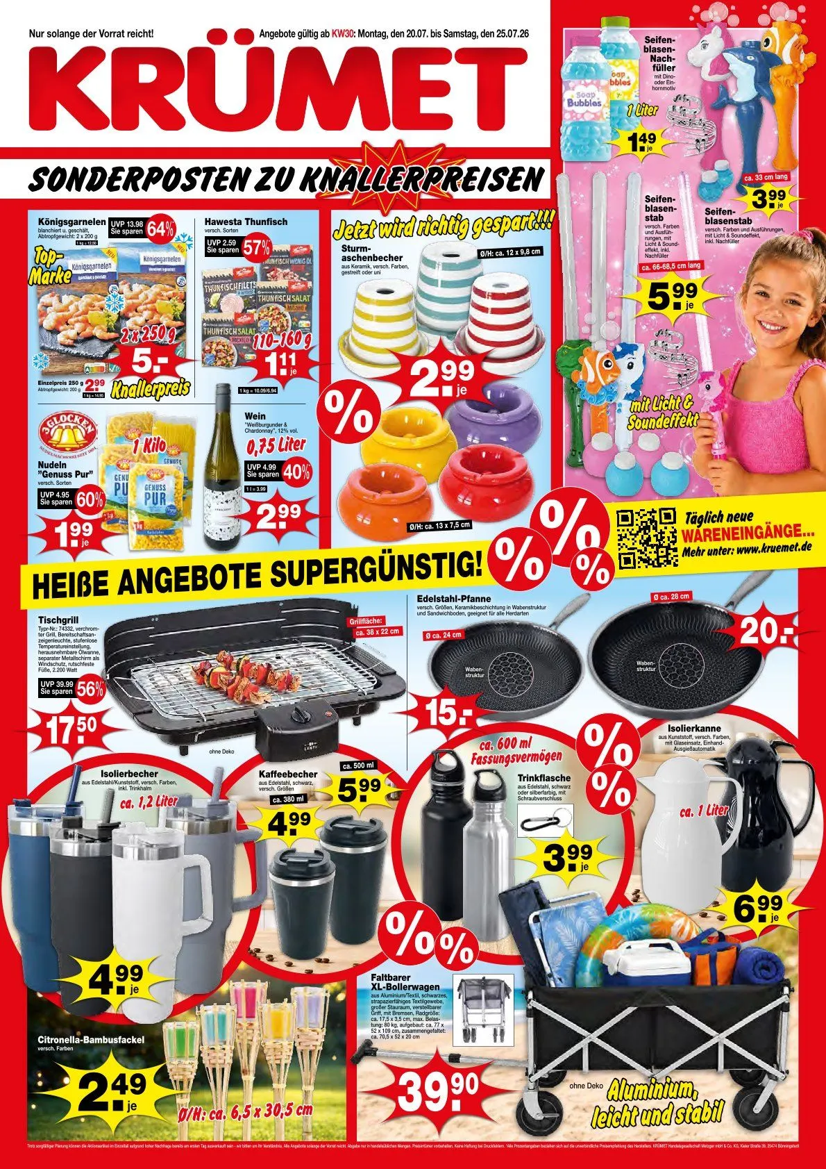 Krümet Sonderposten Prospekte von 20. Juli bis 25. Juli 2026 - Prospekt seite
