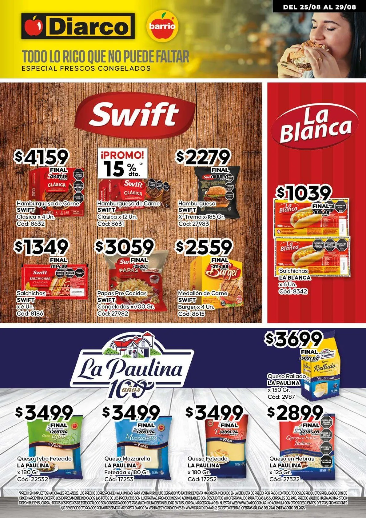 Ofertas de Ofertas Diarco - Especial Congelados 25 de agosto al 29 de agosto 2025 - Página 1 del catálogo