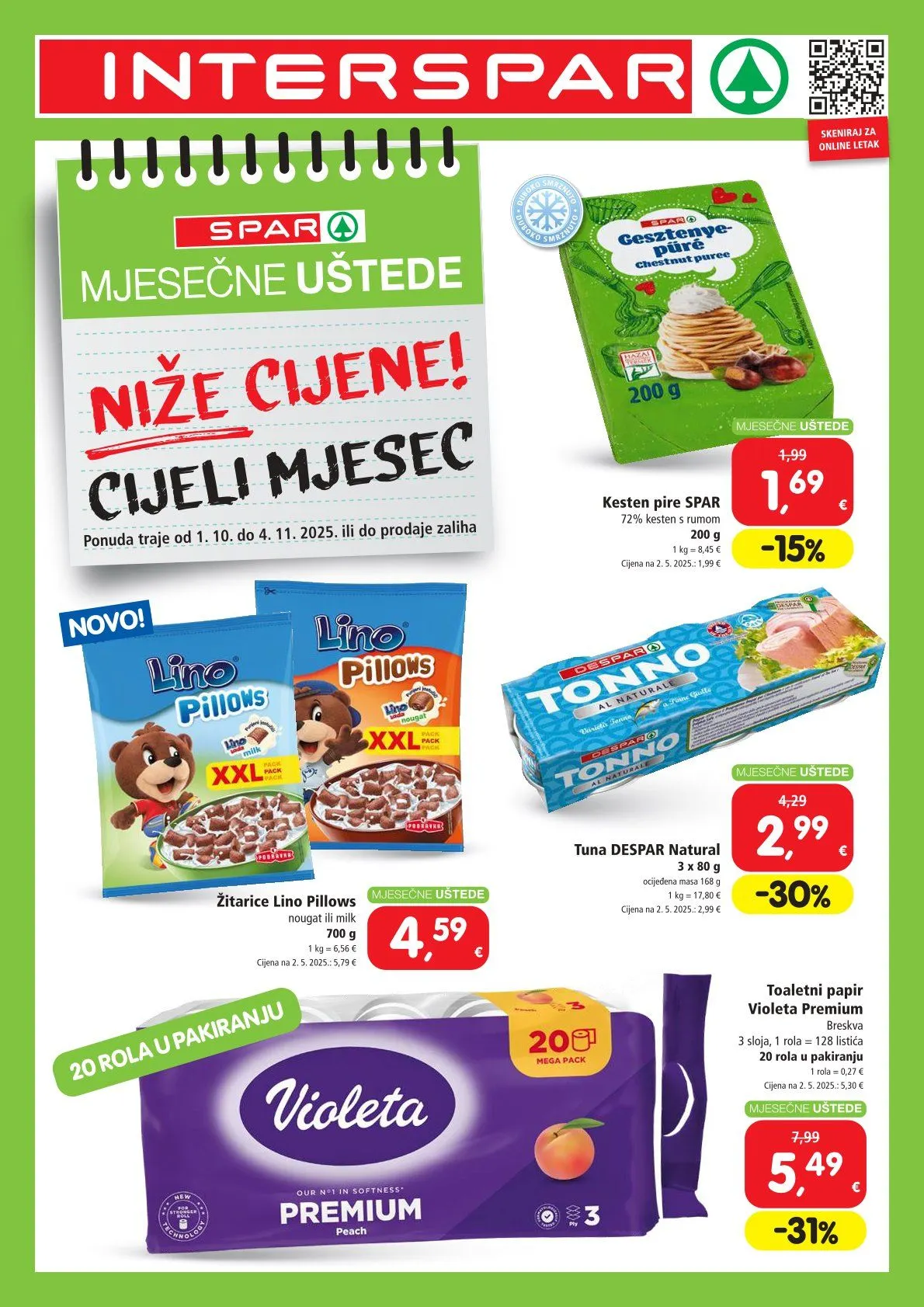 Katalog Najnovije ponude trgovine INTERSPAR od 1. listopada do 4. studenoga 2025. - Pregled Stranica 