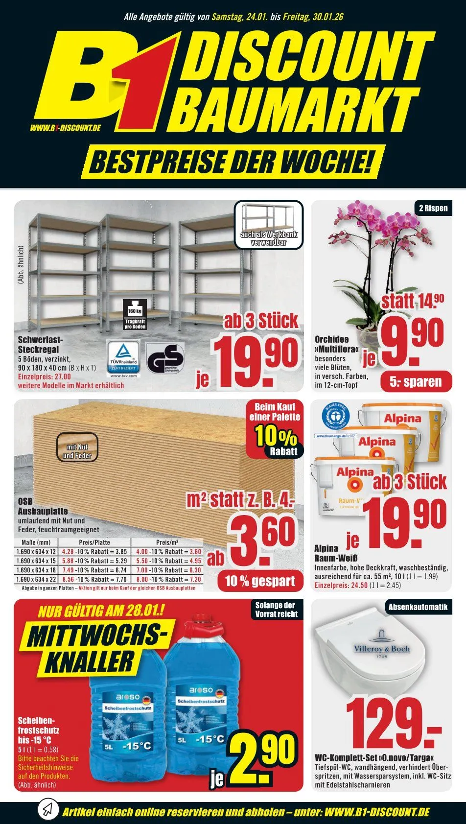 B1 Discount Baumarkt Sales von 24. Januar bis 30. Januar 2026 - Prospekt seite