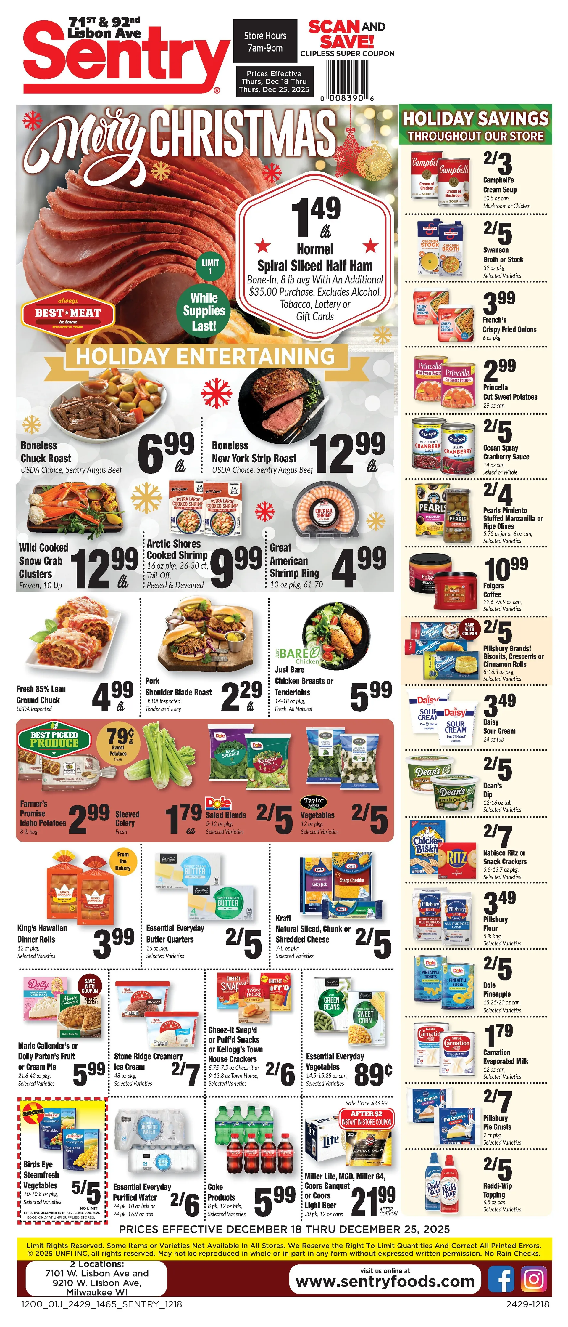 Weekly promotion Sentry Foods Sales spanning from December 18 to December 25 2025 - Page for Catalogue 365
