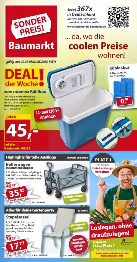  Sonderpreis-Baumarkt Angebote von 25. April bis 1. Mai 2026 - Prospekt seite 1