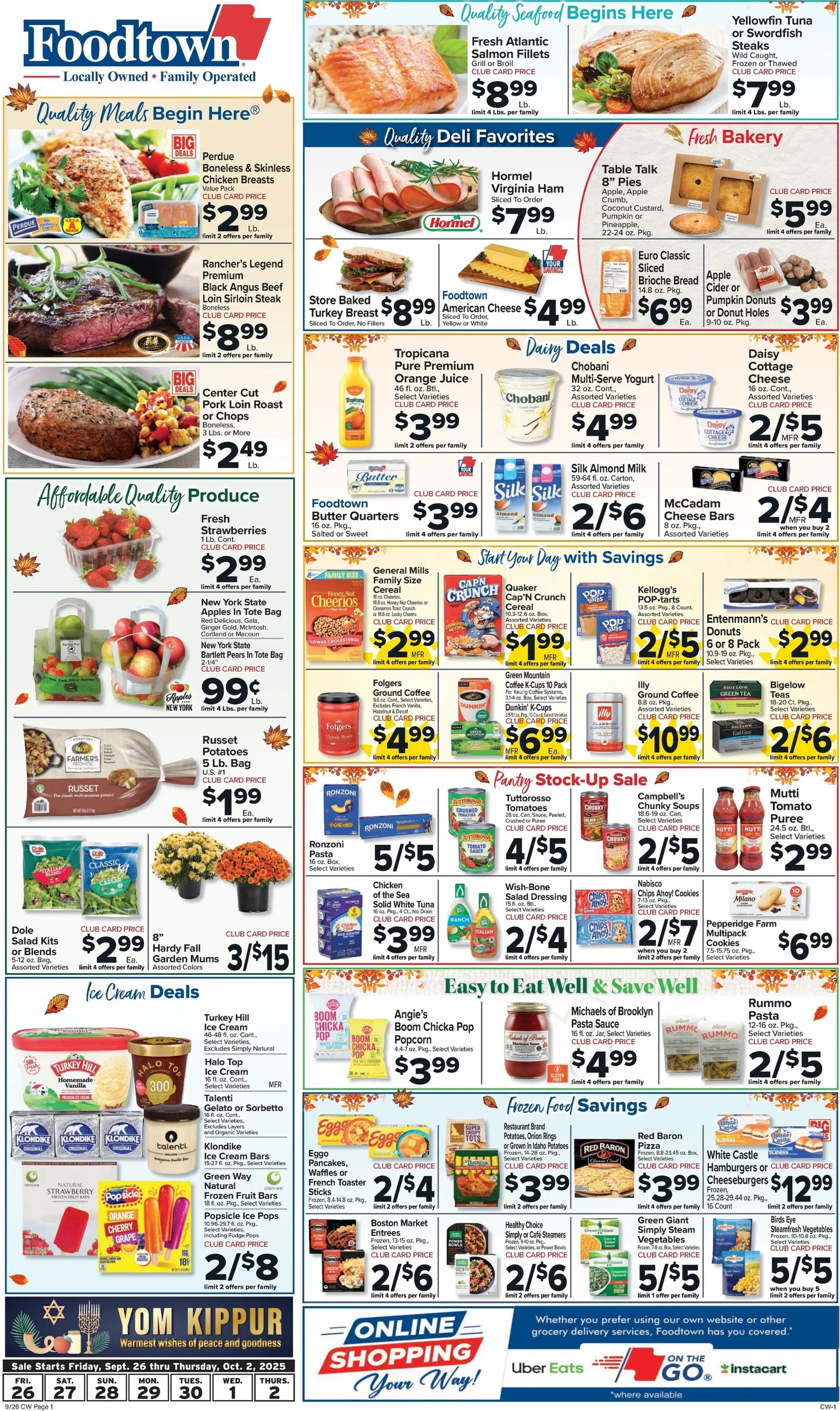 Weekly ad Foodtown Sales from September 26 to October 2 2025 - Page 1
