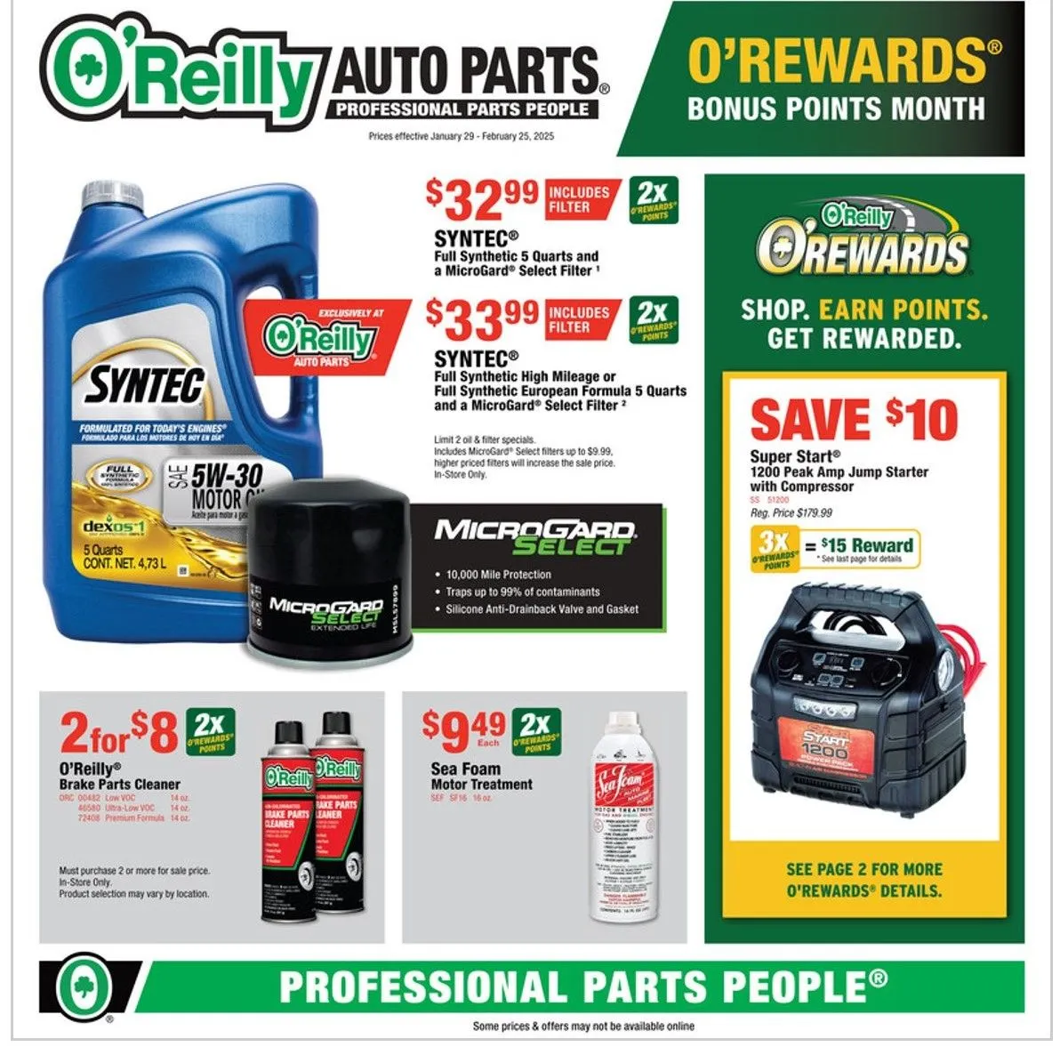 Weekly ad O'Reilly Auto Parts Sales from January 29 to February 25 2025 - Page 