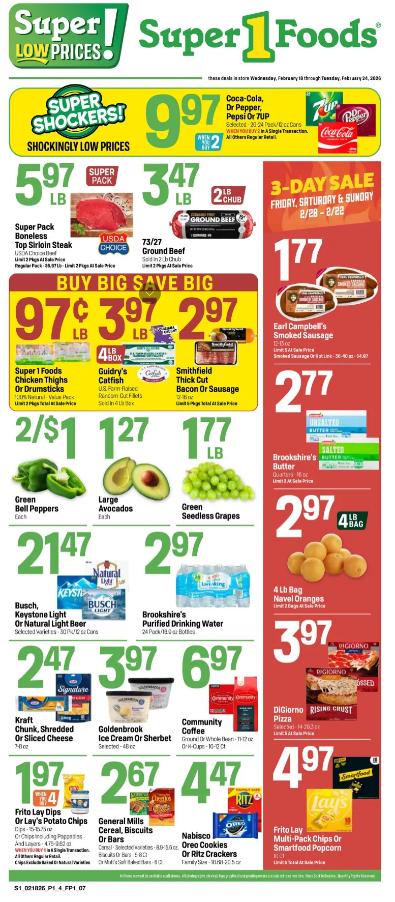 Weekly ad Super 1 Foods Sales from February 18 to February 24 2026 - Page 