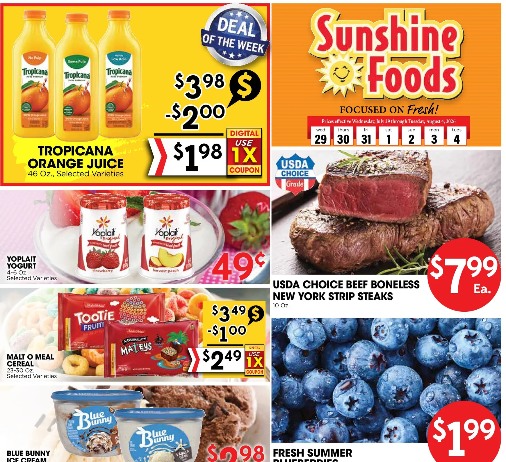 Weekly ad Sunshine Foods Sales from July 29 to August 4 2026 - Page 