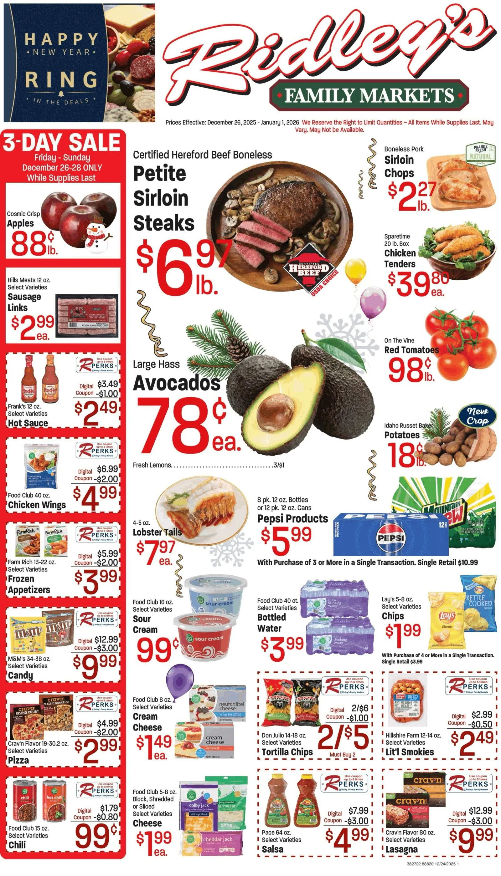 Weekly ad Ridley's Family Markets Sales from December 26 to January 5 2026 - Page 1