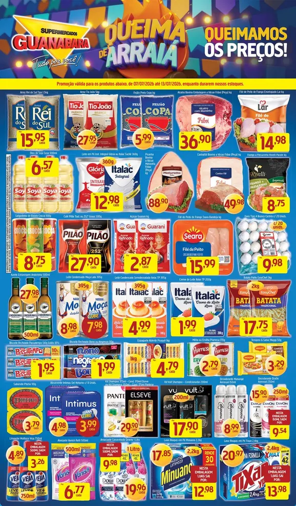 Encarte de Folhetos Supermercados Guanabara  7 de julho até 13 de julho 2026 - Pagina 1