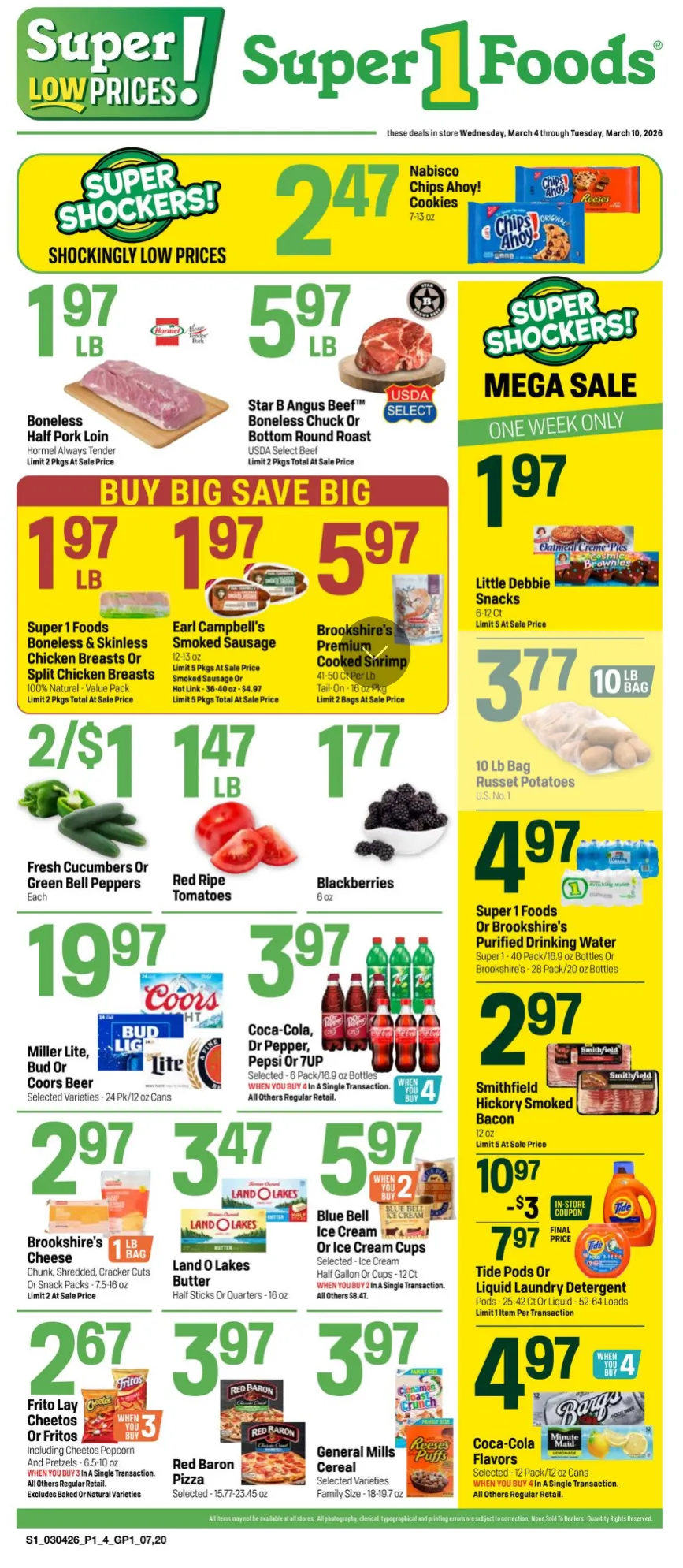 Weekly ad Super 1 Foods Sales from March 4 to March 10 2026 - Page 1