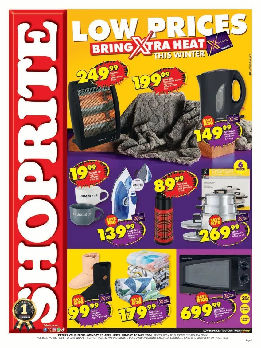  Shoprite Sales from 20 April to 10 May 2026 - Catalogue Page 1