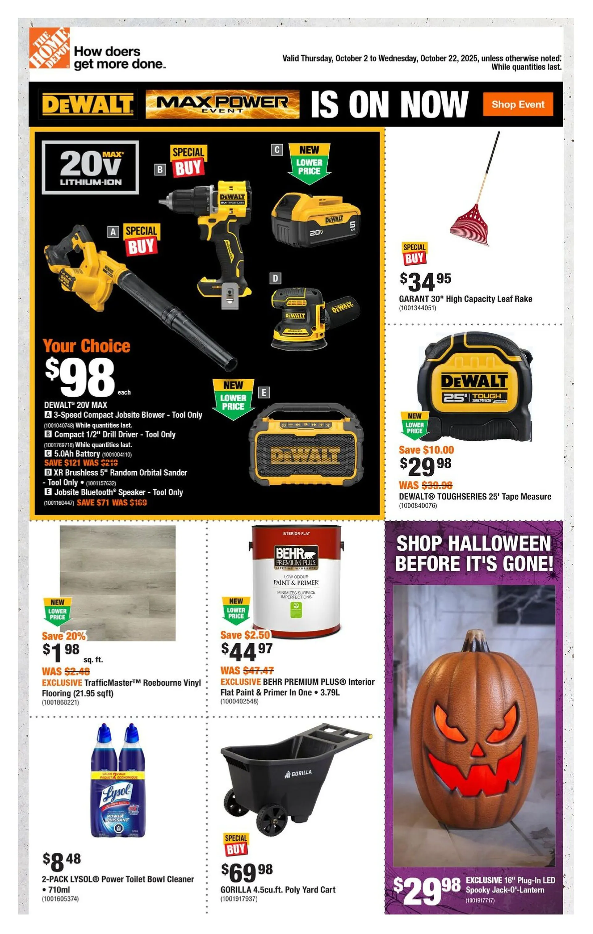 The Home Depot Sales from October 2 to October 21 2025 - flyer page 1