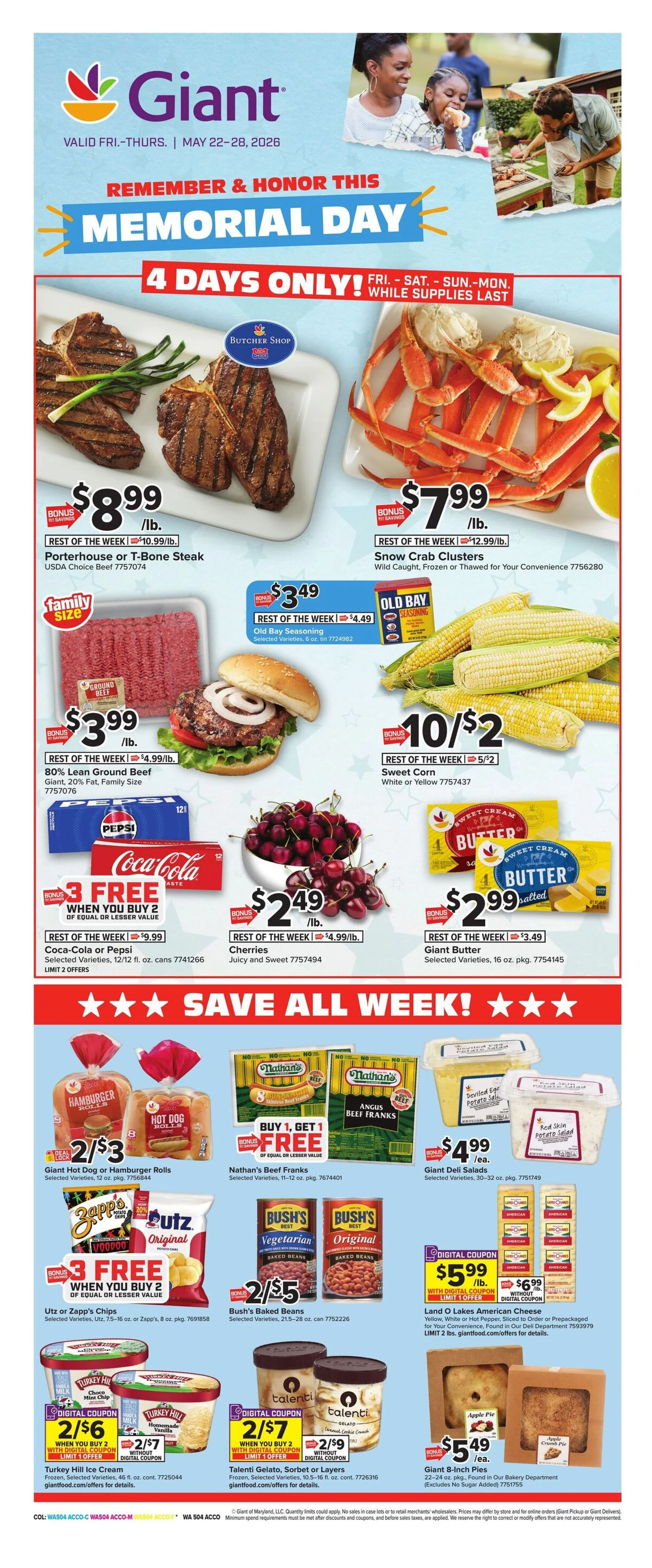 Weekly ad  Giant Food Sales from May 22 to May 28 2026 - Page 1