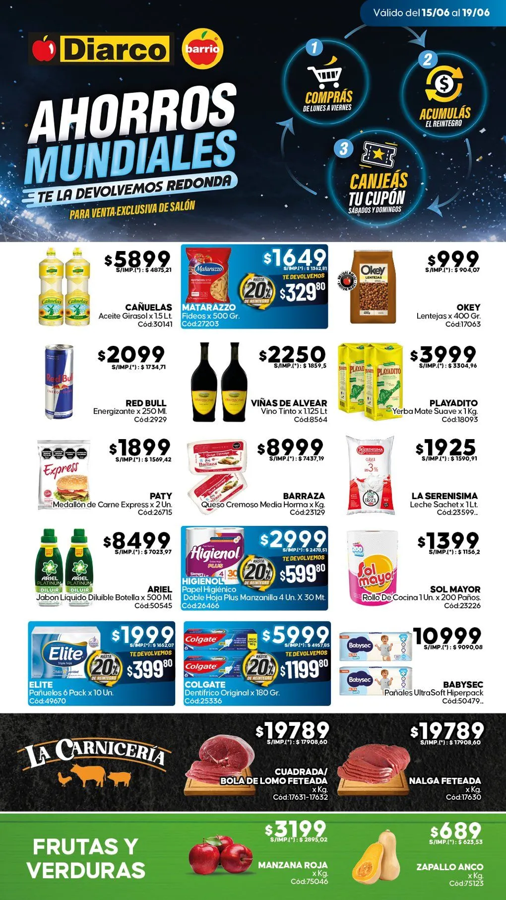 Ofertas de  Ofertas Diarco - Últimos catálogos 15 de junio al 19 de junio 2026 - Página 1 del catálogo