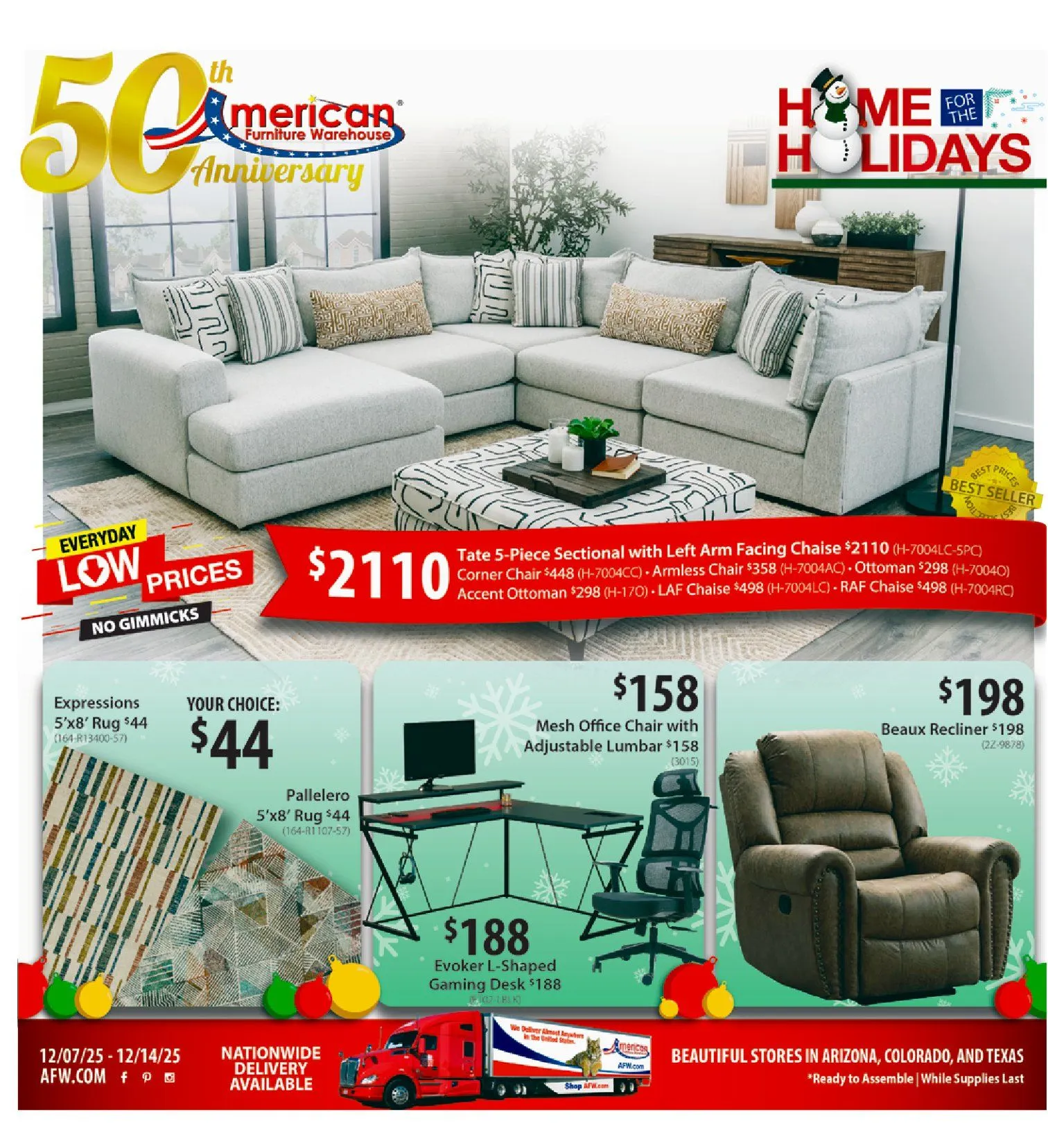 Weekly ad American Furniture Warehouse Sales from December 7 to December 14 2025 - Page 1