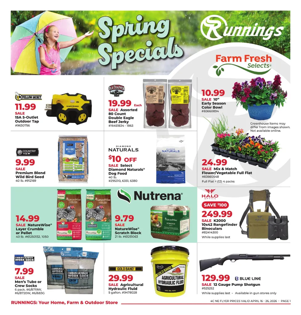 Weekly promotion Runnings Sales spanning from April 16 to April 26 2026 - Page 1 for Catalogue 365