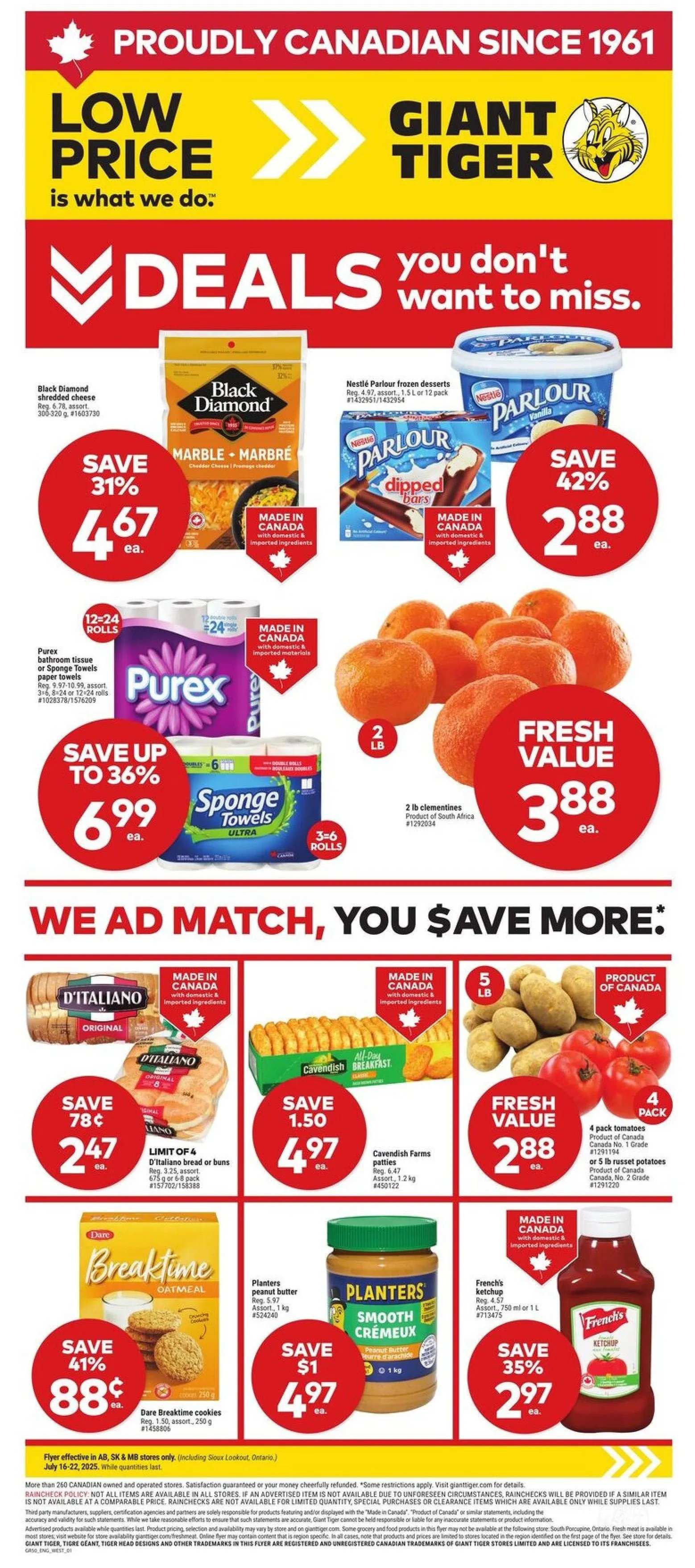 Giant Tiger flyers from July 16 to July 22 2025 - flyer page 1