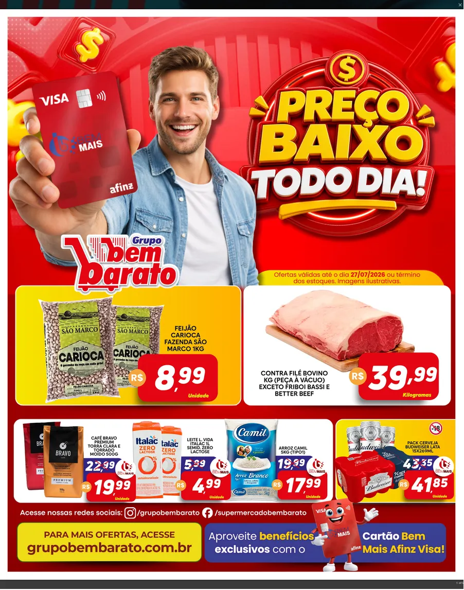 Encarte de Folhetos Bem Barato 21 de julho até 27 de julho 2026 - Pagina 1