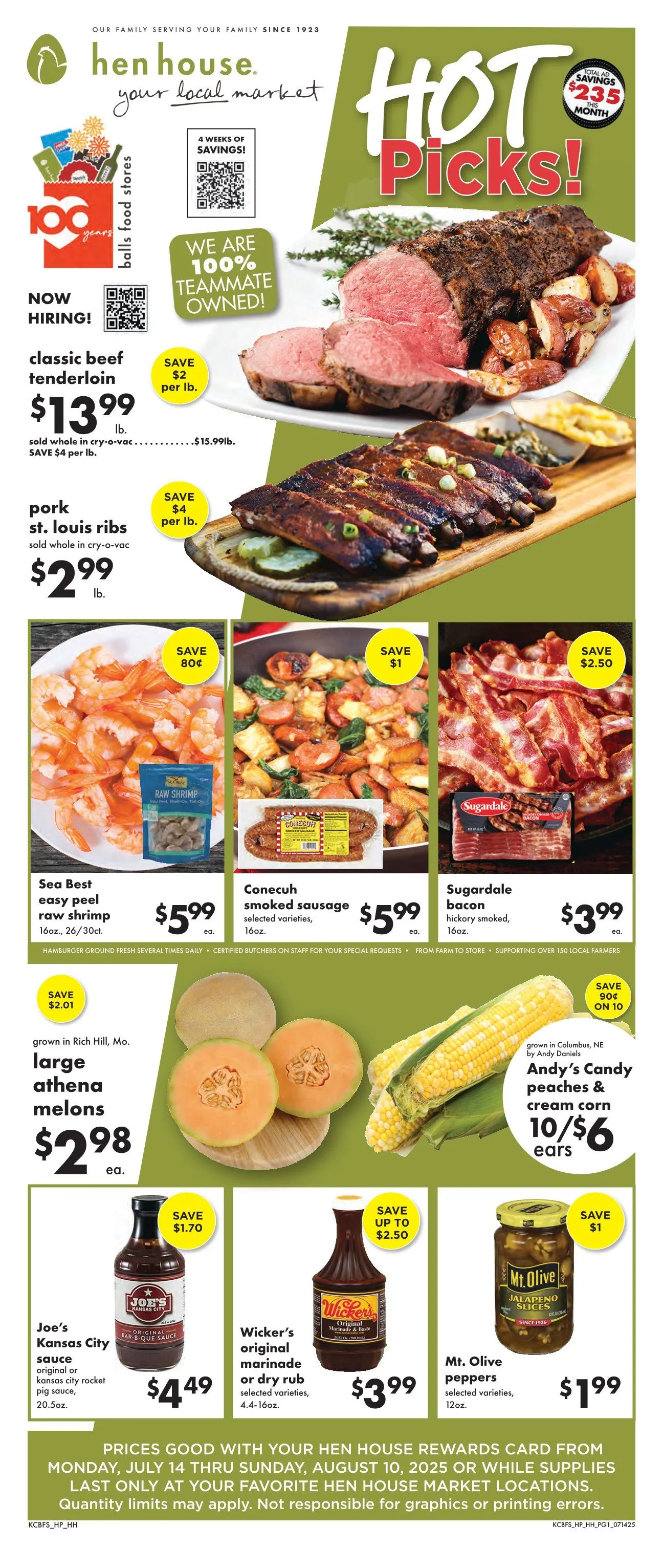 Weekly ad Hen House weekly ads from July 14 to August 10 2025 - Page 1