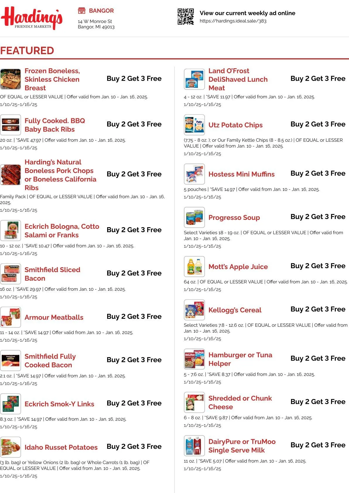 Weekly ad Harding's Markets Sales from January 10 to January 16 2025 - Page