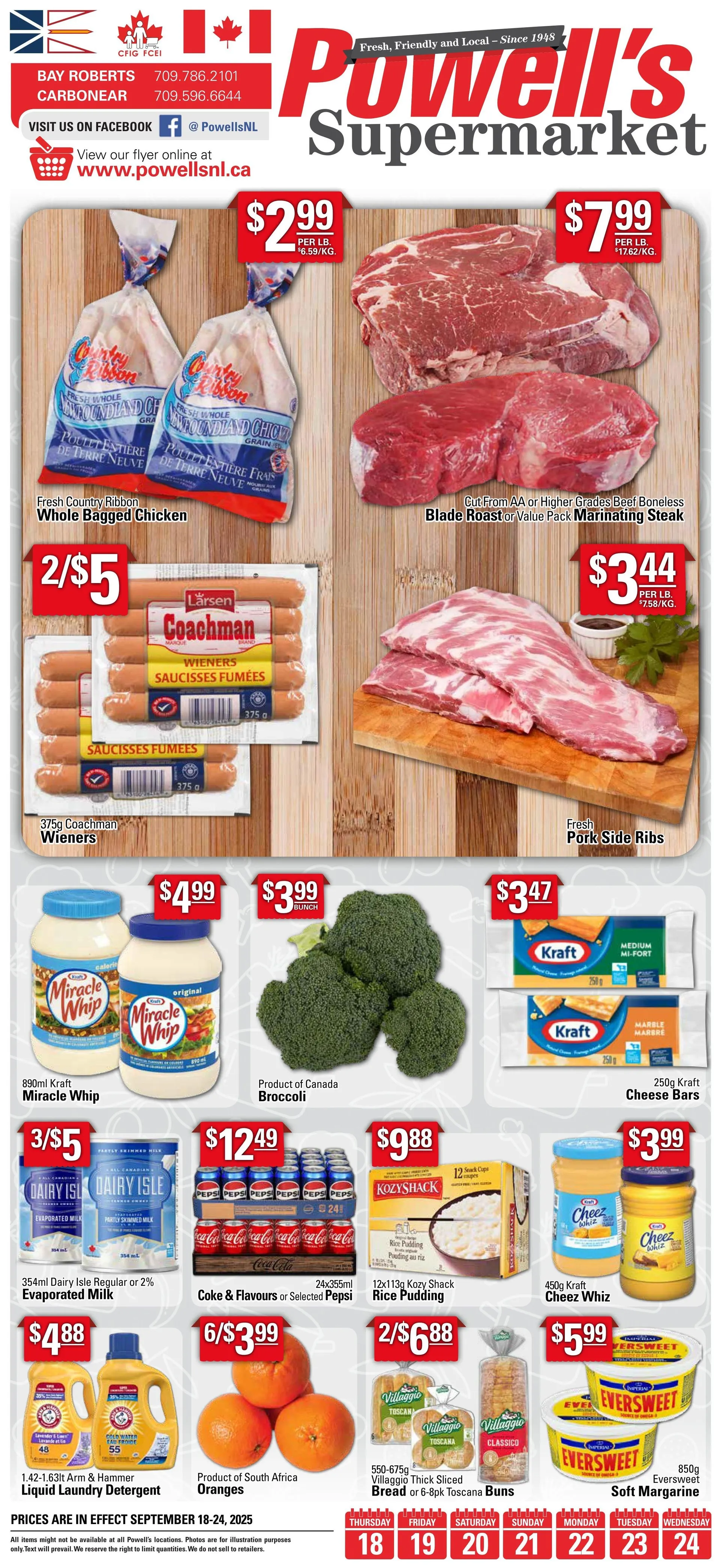 Powell's Supermarket Sales from September 18 to September 24 2025 - flyer page 1