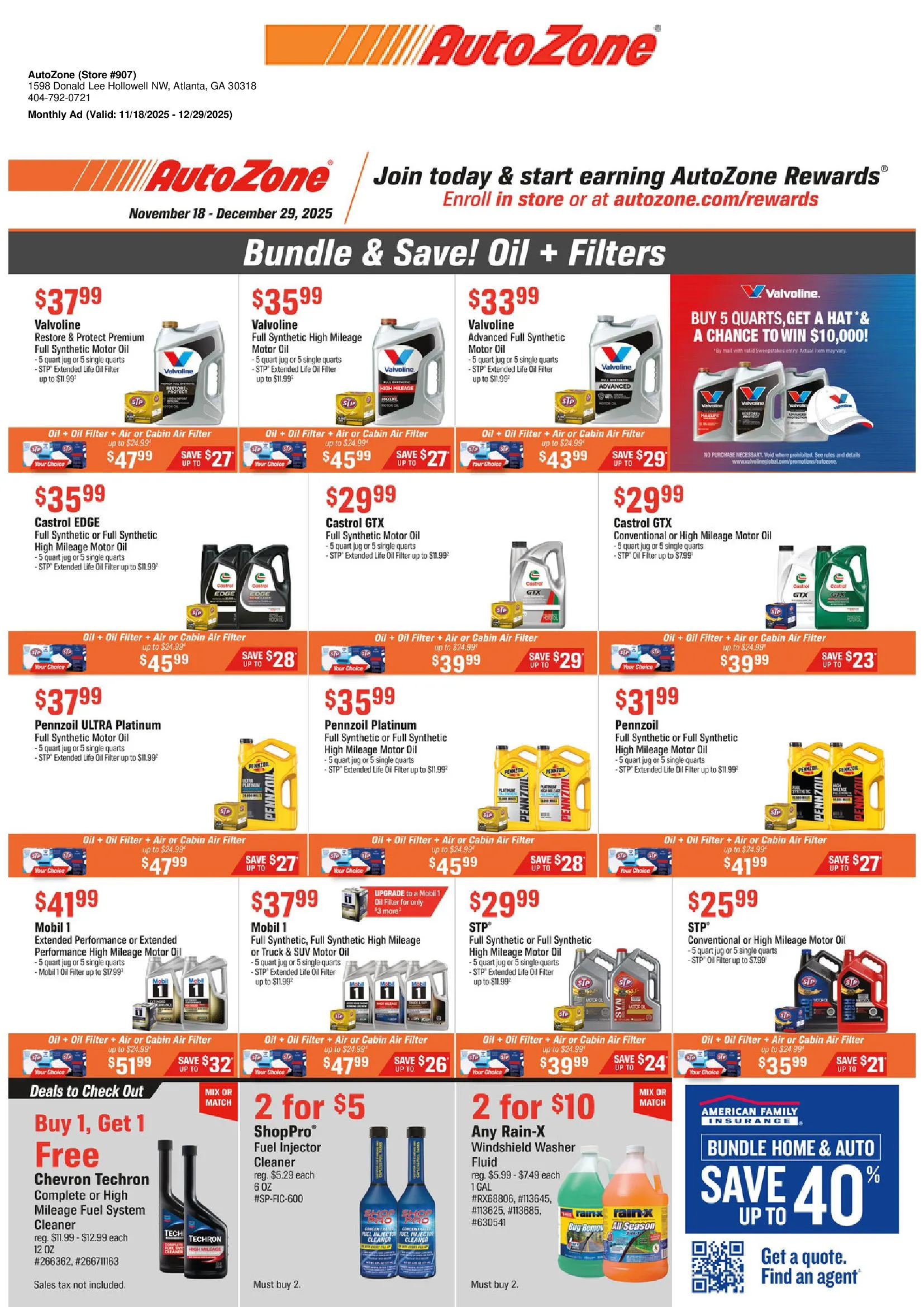 Weekly ad Autozone Sales from November 18 to November 29 2025 - Page 1