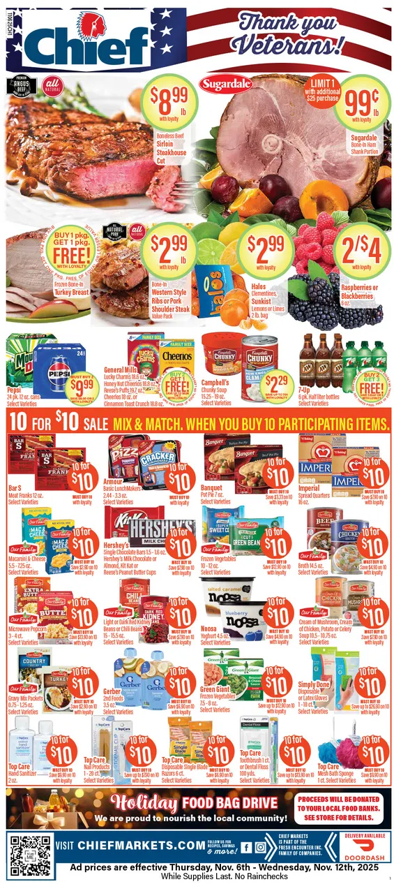 Weekly ad Chief Supermarkets Sales from November 6 to November 12 2025 - Page 1