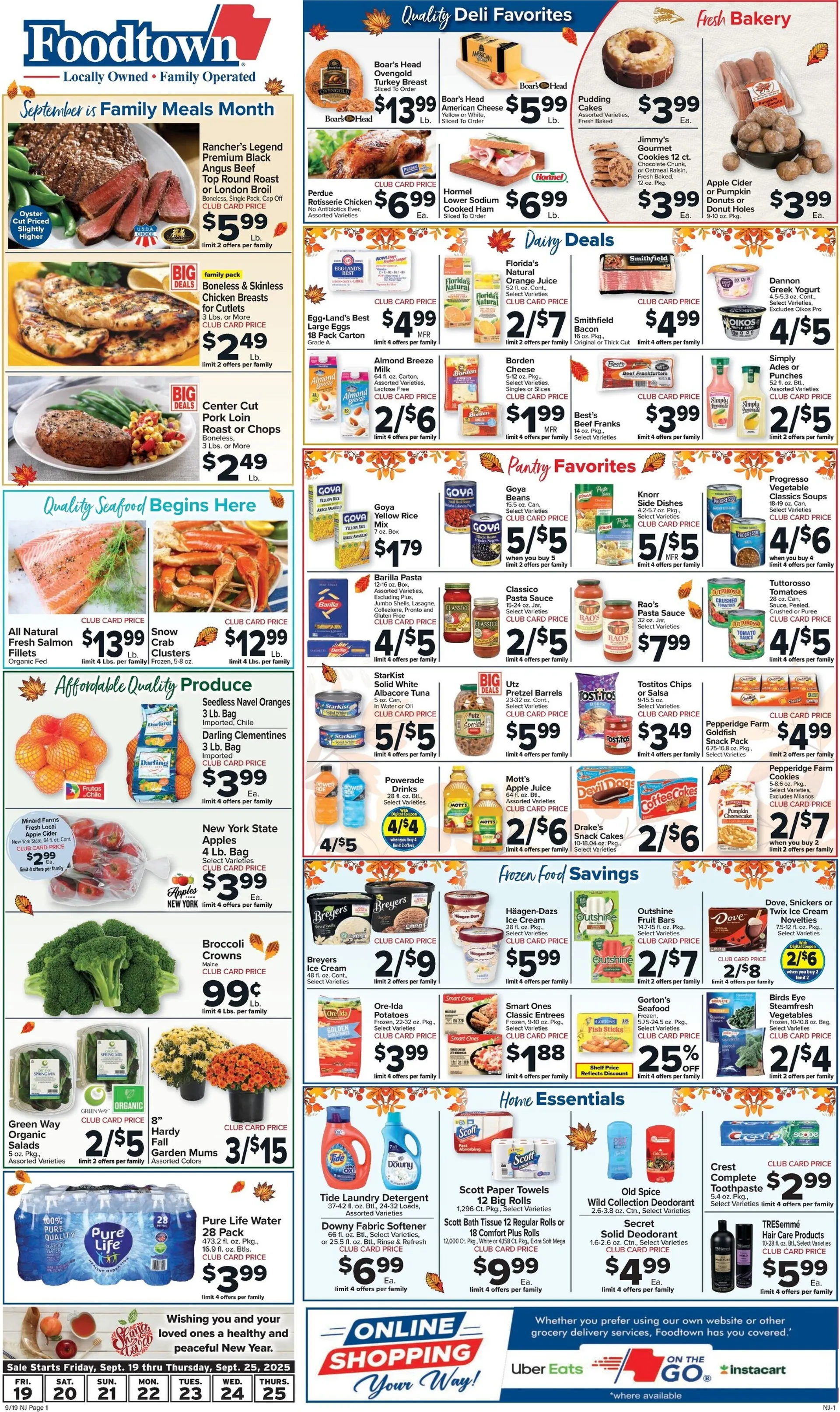 Weekly ad Foodtown sales from September 19 to September 25 2025 - Page 1