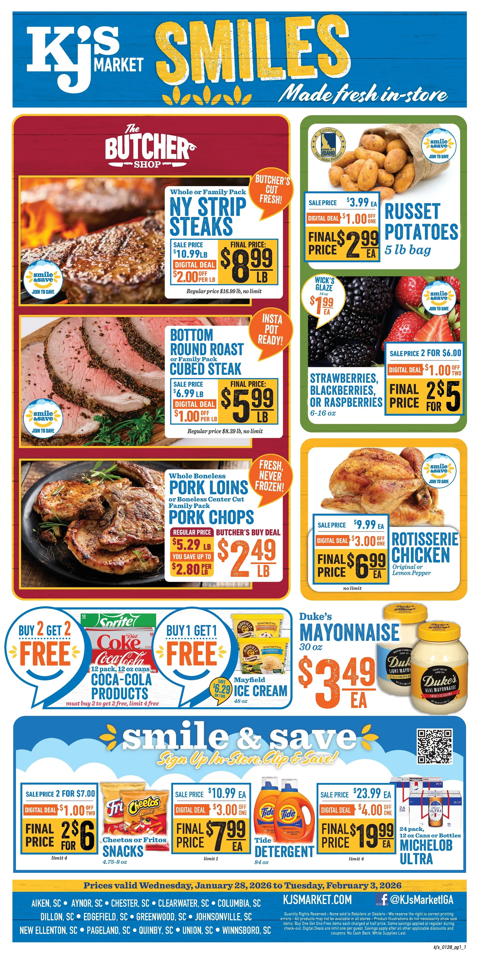 Weekly promotion KJ´s Market Sales spanning from January 28 to February 2 2026 - Page for Catalogue 365