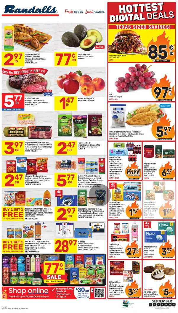 Weekly ad Randalls Sales from September 17 to September 23 2025 - Page 1