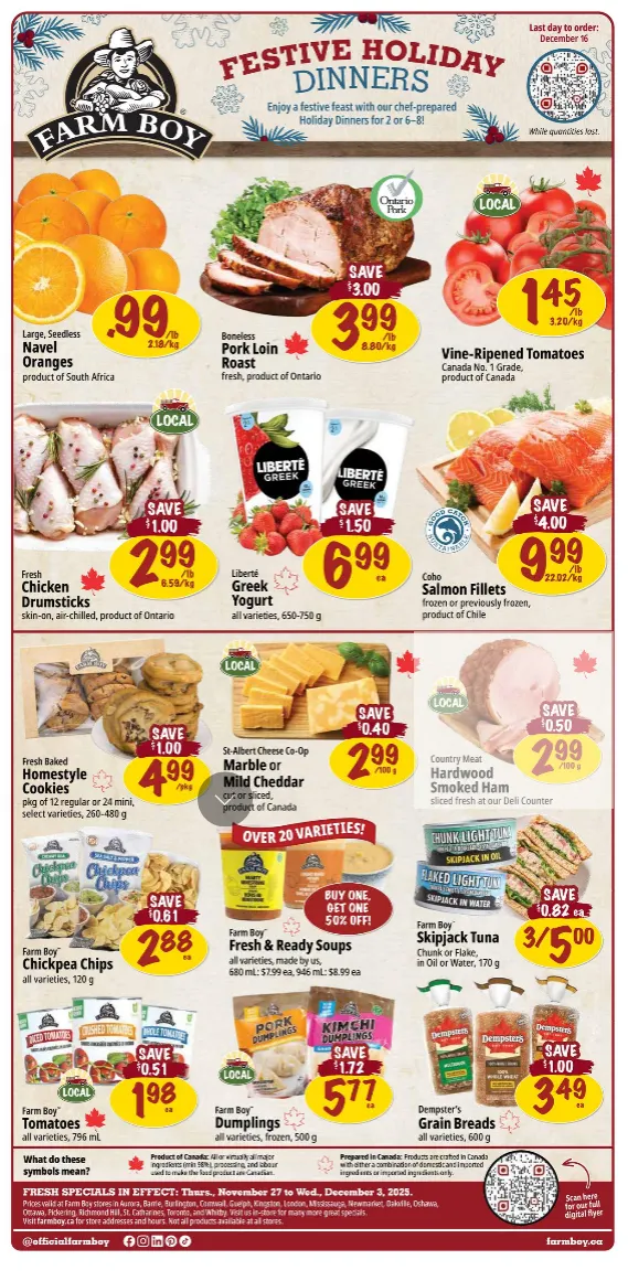 Farm Boy Sales from November 27 to December 3 2025 - flyer page 1