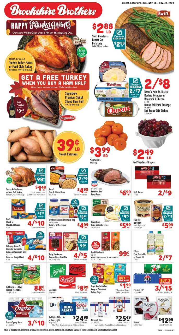 Weekly ad Brookshire Brothers Sales from November 19 to November 27 2025 - Page