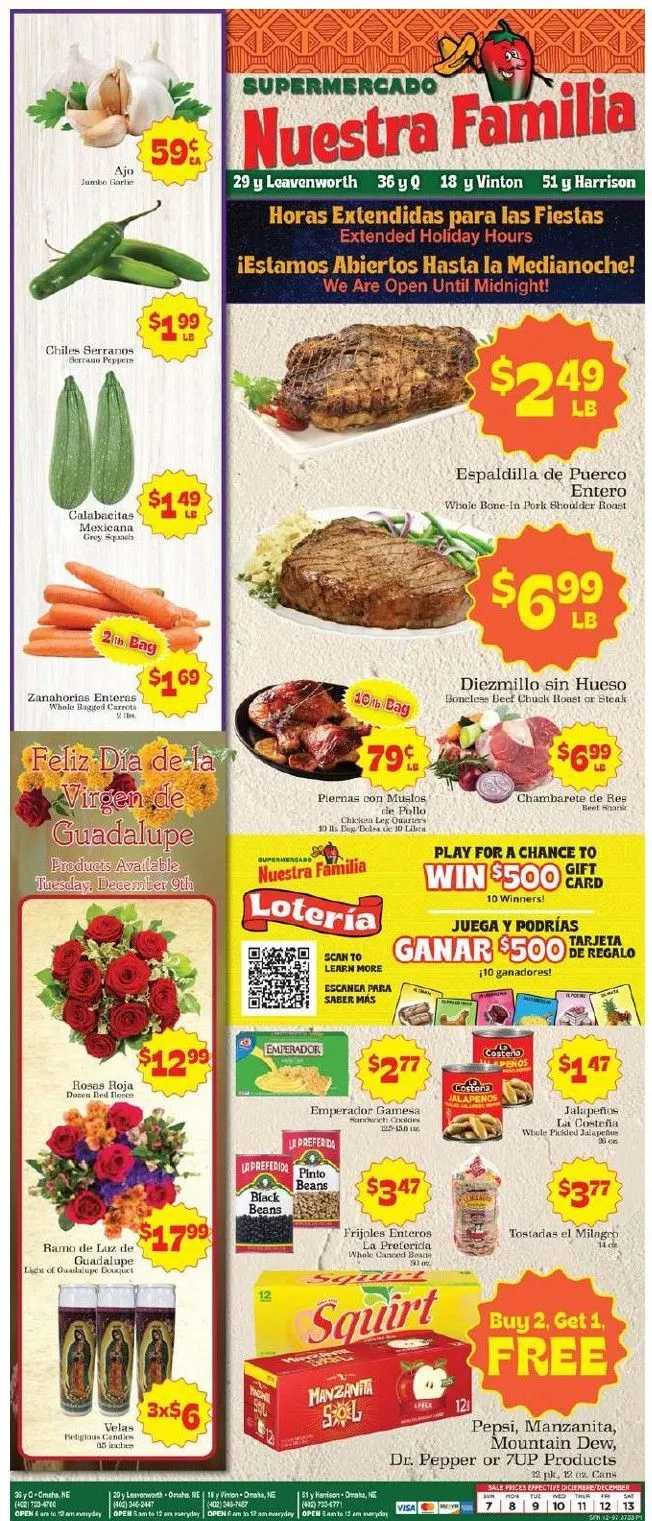 Weekly ad Supermercado Nuestra Familia Sales from December 7 to December 13 2025 - Page 1