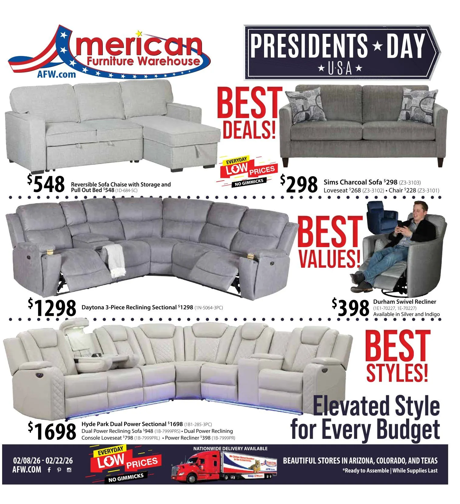 Weekly ad American Furniture Warehouse Sales from February 8 to February 22 2026 - Page 