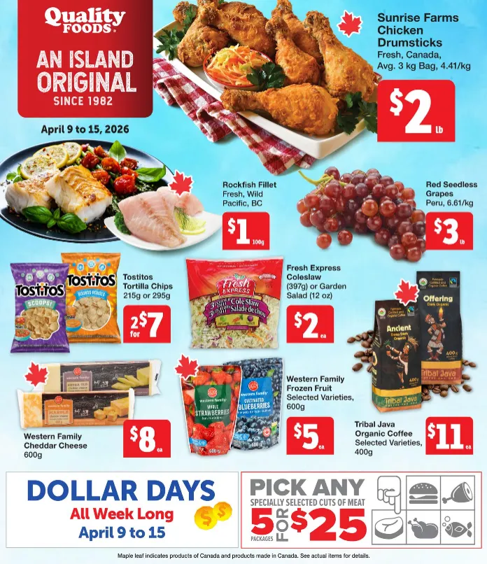 Quality Foods Sales from April 9 to April 15 2026 - flyer page 1