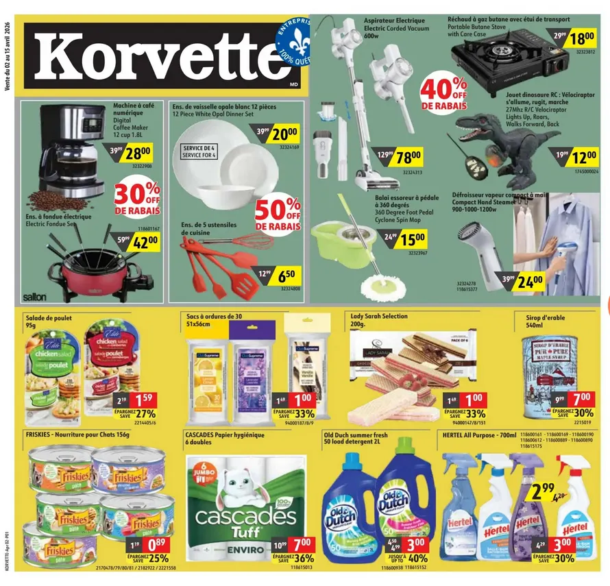 Korvette Sales from April 2 to April 15 2026 - flyer page