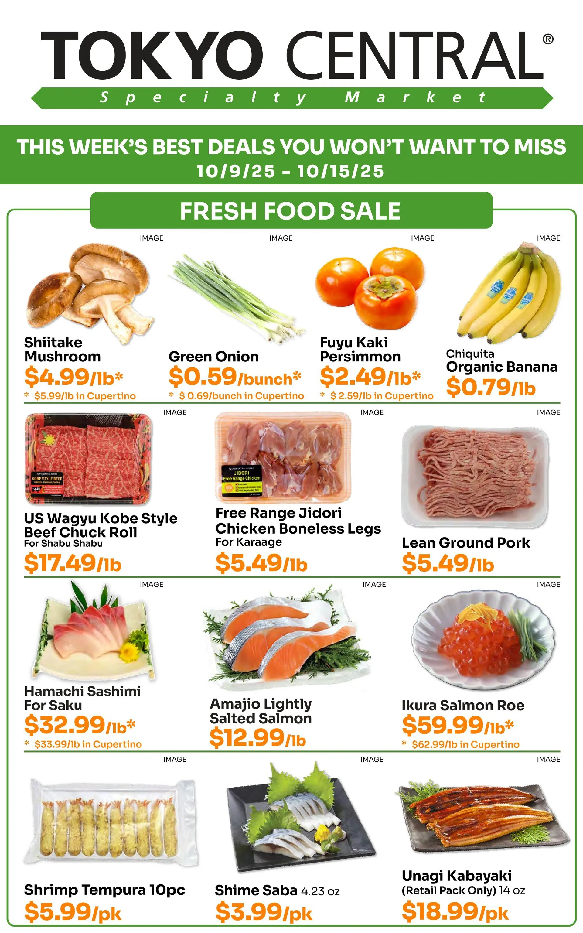 Weekly ad Tokyo Central Specialty Market Sales from October 9 to October 15 2025 - Page 1
