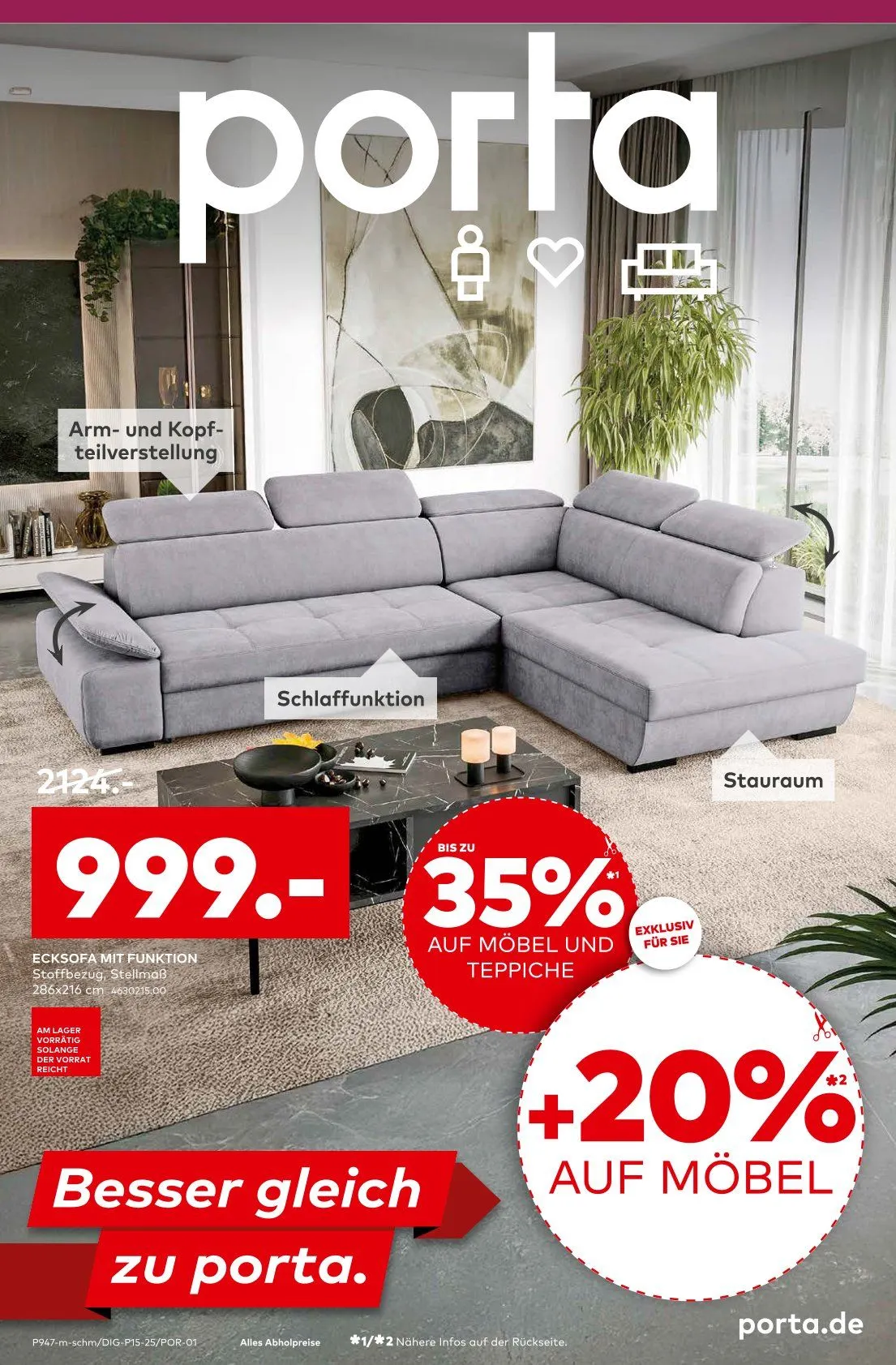 Porta Möbel Angebote von 1. August bis 16. August 2025 - Prospekt seite