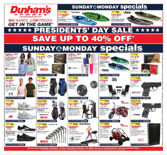 Weekly ad Dunham's Sports Sales from February 14 to February 19 2026 - Page 
