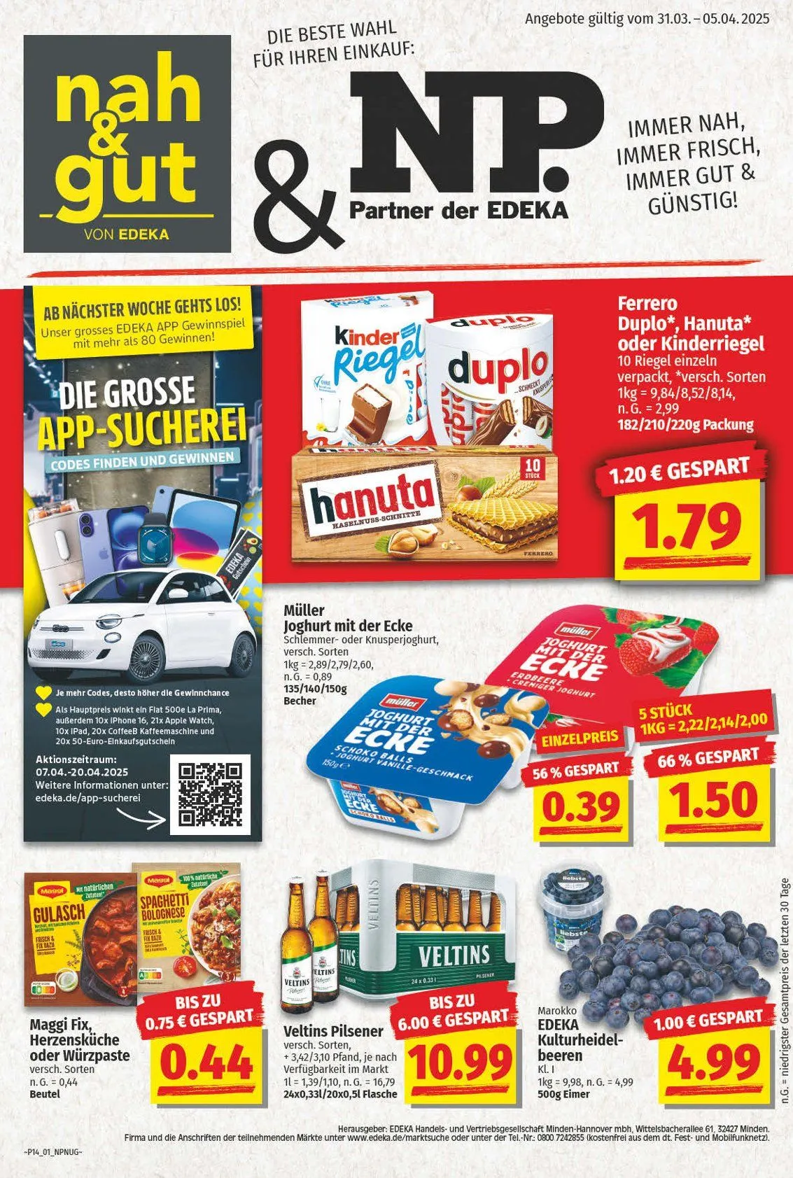 NP Discount Prospekt von 31. März bis 5. April 2025 - Prospekt seite 1