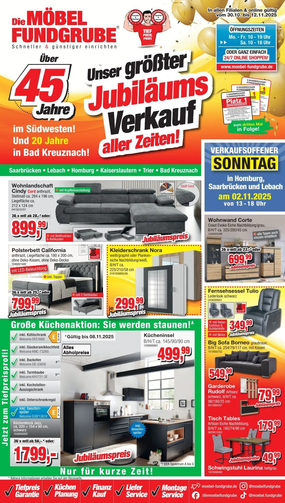 Möbelfundgrube Angebote von 30. Oktober bis 11. November 2025 - Prospekt seite 1
