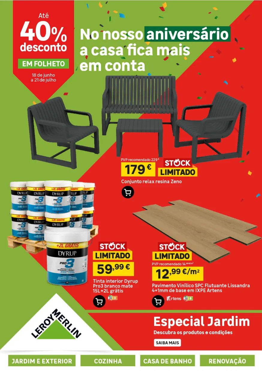 Folheto Leroy Merlin de 18 de junho até 21 de julho 2026 - Pagina 1